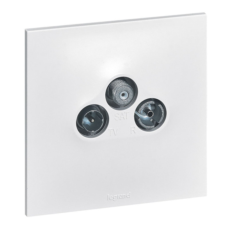 Legrand 091337 - Prise TV-R-SAT DAB+ Neptune - Finition blanc