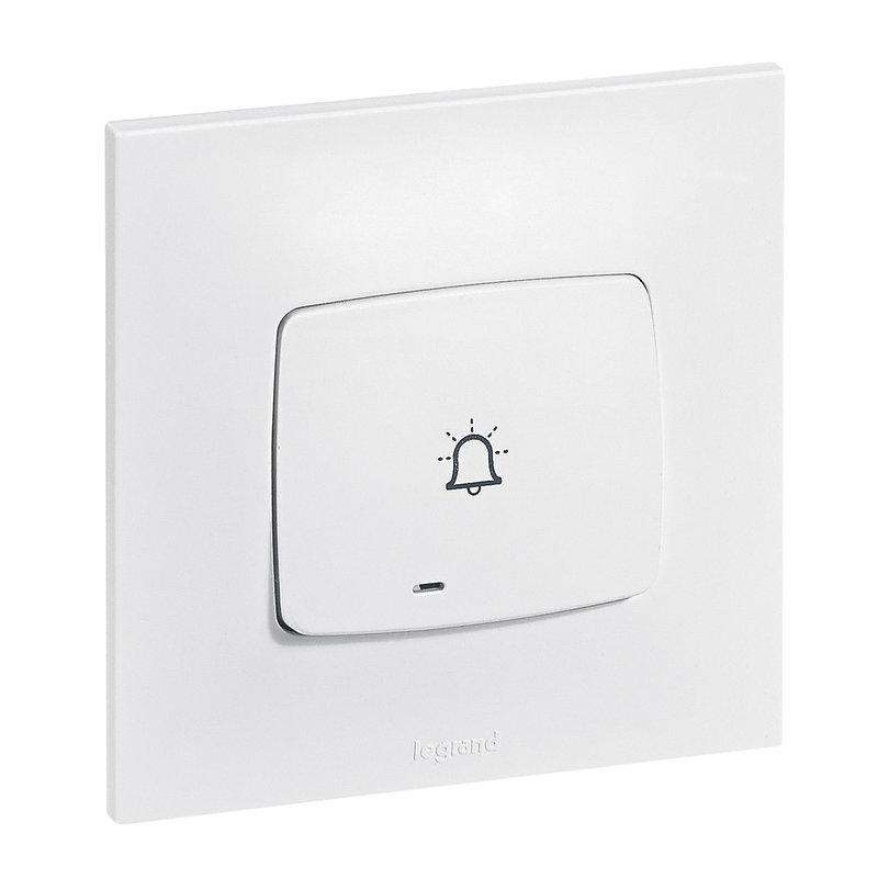 Legrand 091344 - Poussoir avec fonction voyant lumineux et symbole sonnerie Neptune - blanc