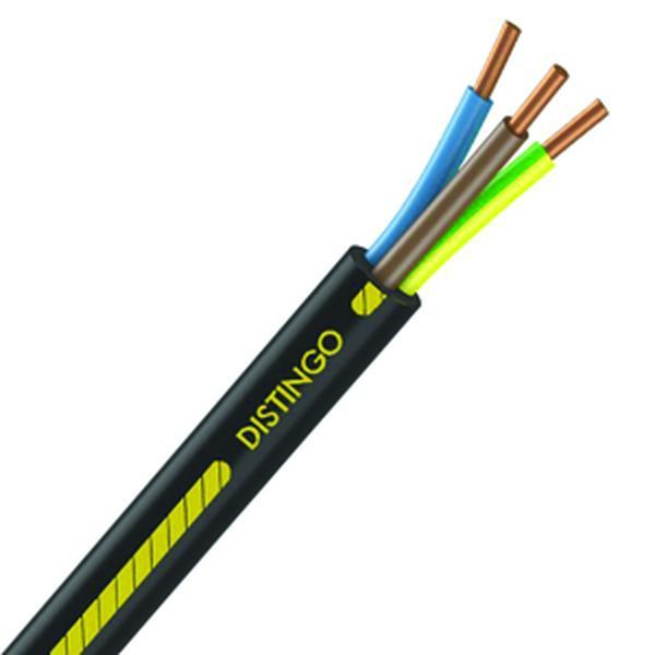Câble Électrique U-1000 R2V 3G2.5 mm² Cuivre Rigide Noir - Prix au mètre