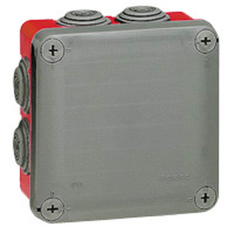 Legrand 092025 - Boîte de dérivation carrée Plexo 105x105x55mm finition RAL7037 et RAL3000