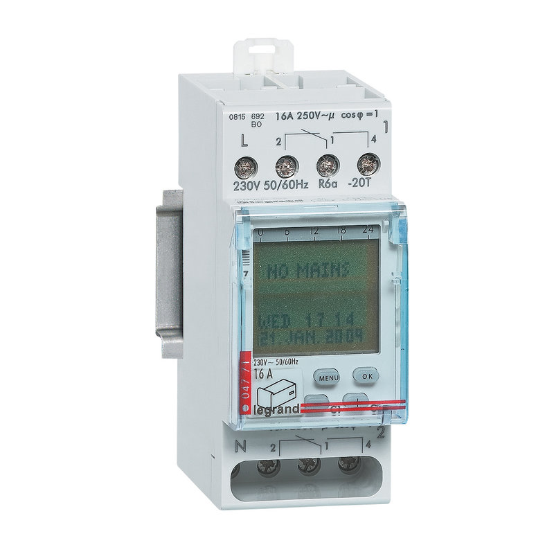 Legrand 092757 - Horloge à cadran digital automatique - pour 2 circuits - 2 modules