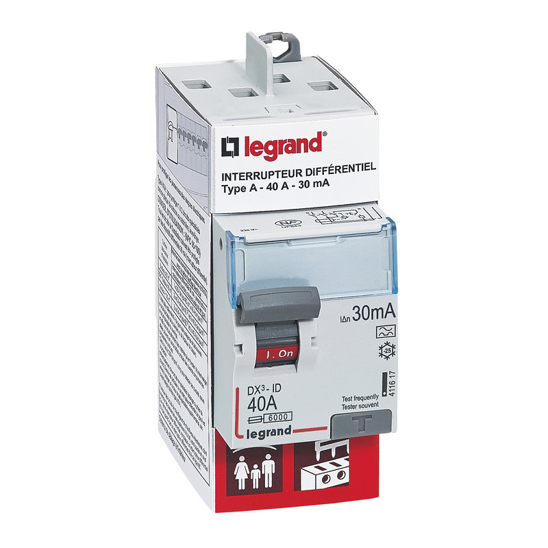 Legrand 092836 - Interrupteur différentiel DX³-ID 2P type A 30mA arrivée haut/départ haut 40A
