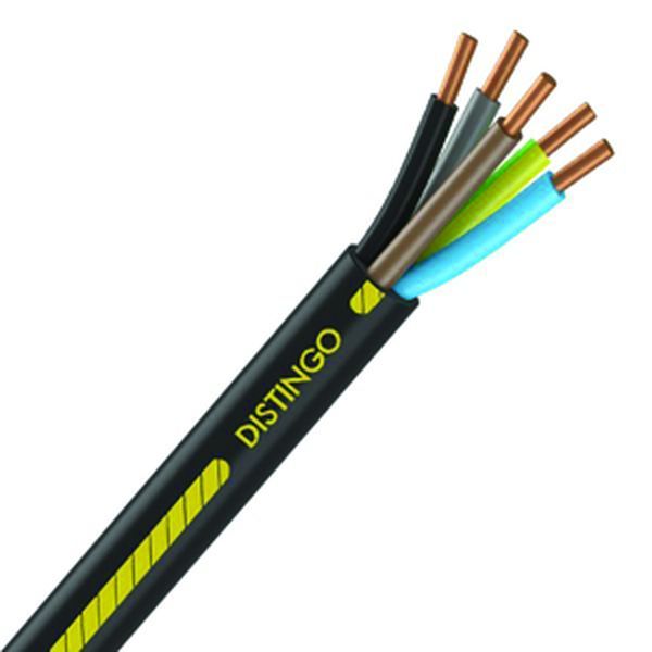 Câble Électrique U-1000 R2V 5G2.5 mm² Cuivre Rigide Noir - Prix au mètre