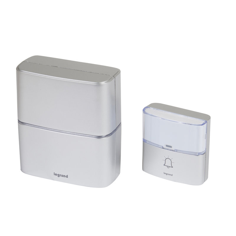 Legrand 094271 - Kit carillon radio sans fil Sérénité simple à piles - aluminium