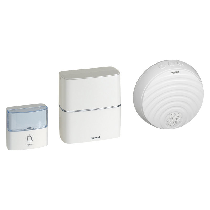 Legrand 094272 - Kit carillon radio sans fil Sérénité double à piles - blanc