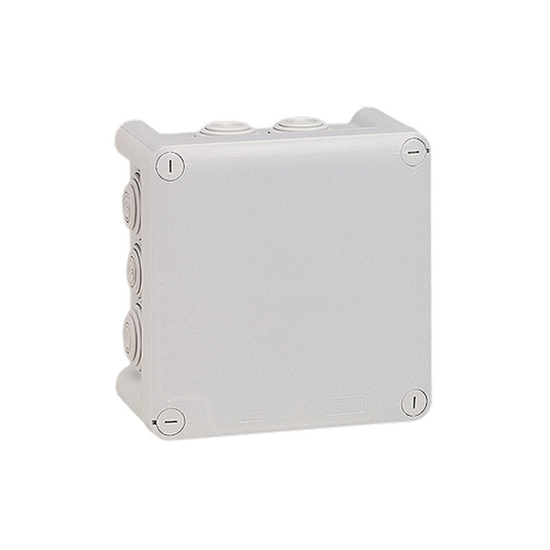 Legrand 094523 - Boîte de dérivation carrée - 130x130x74 mm - fermeture par 1/4 de tour - gris