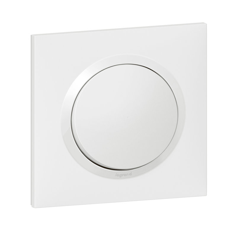 Legrand 095010 - Interrupteur ou va-et-vient dooxie 10AX avec plaque carrée blanche et griffes