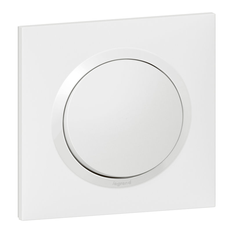 Legrand 095012 - Poussoir dooxie 6A 250V~ avec plaque carrée blanche