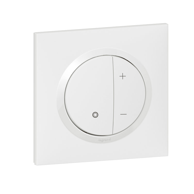 Legrand 095013 - Variateur toutes lampes dooxie 2 fils avec plaque carrée blanche et griffes