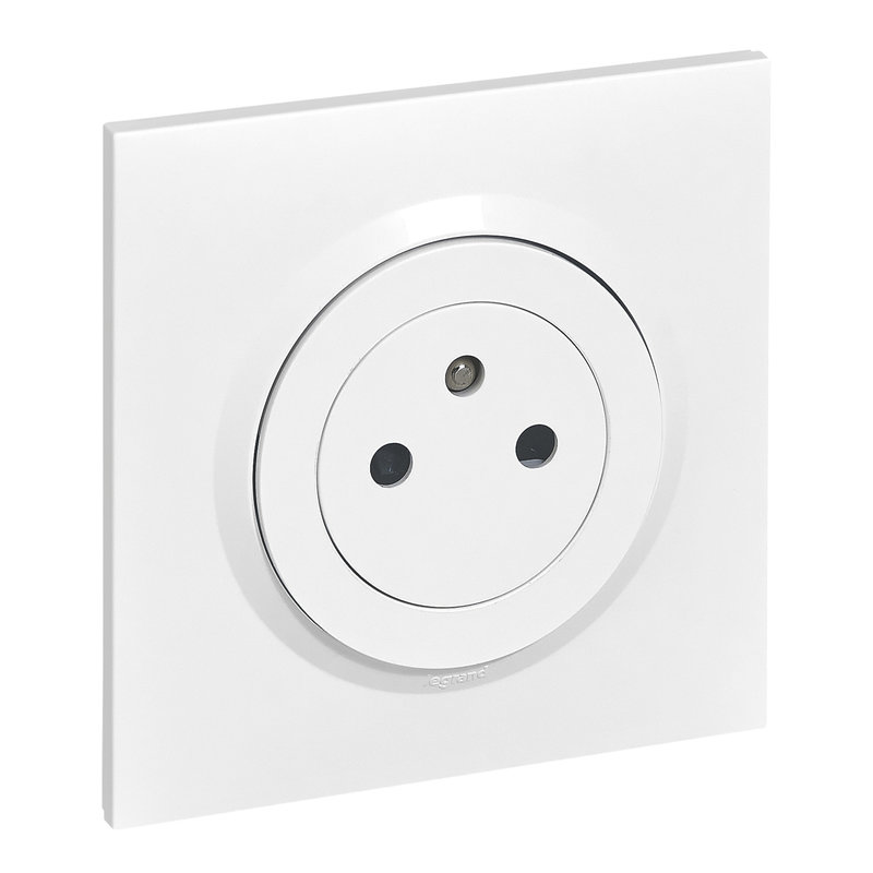 Legrand 095015 - Prise de courant 2P+T Surface dooxie 16A avec plaque carrée blanche et griffes