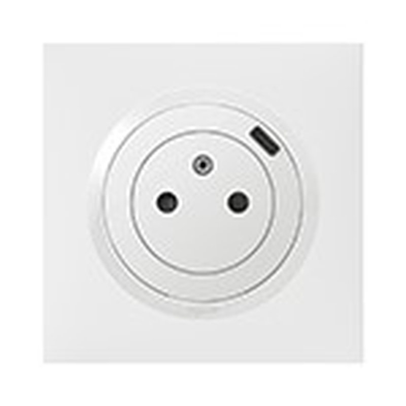 Legrand 095016 - Prise de courant Surface 2P+T avec chargeur USB Type-C dooxie complet - blanc
