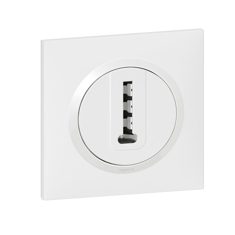 Legrand 095018 - Prise téléphone en T dooxie avec plaque carrée blanche