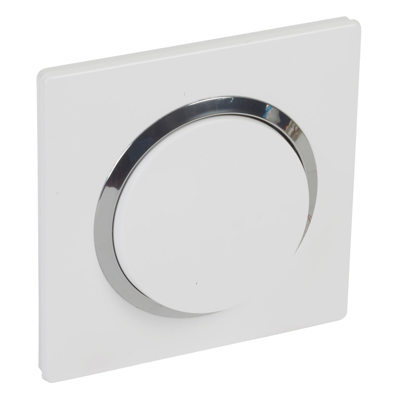 Legrand 095021 - Interrupteur ou va-et-vient dooxie 10AX + plaque carrée blanche/chromé + griffes