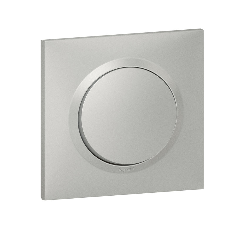 Legrand 095032 - Poussoir dooxie 6A 250V~ avec plaque carrée alu
