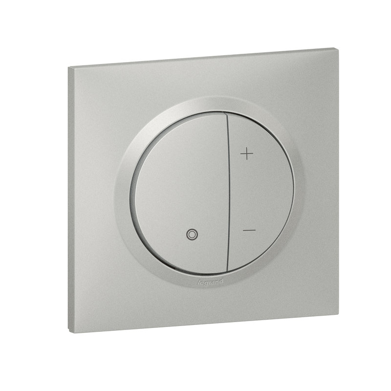 Legrand 095033 - Variateur toutes lampes dooxie 2 fils sans Neutre avec plaque carrée alu
