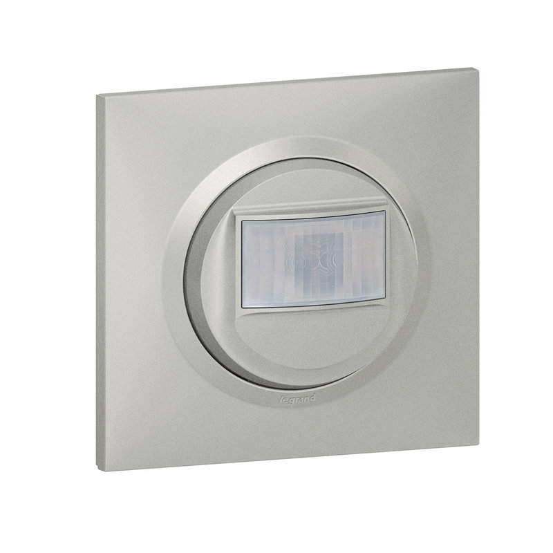 Legrand 095034 - Détecteur mural dooxie 2 fils sans Neutre avec plaque carrée alu