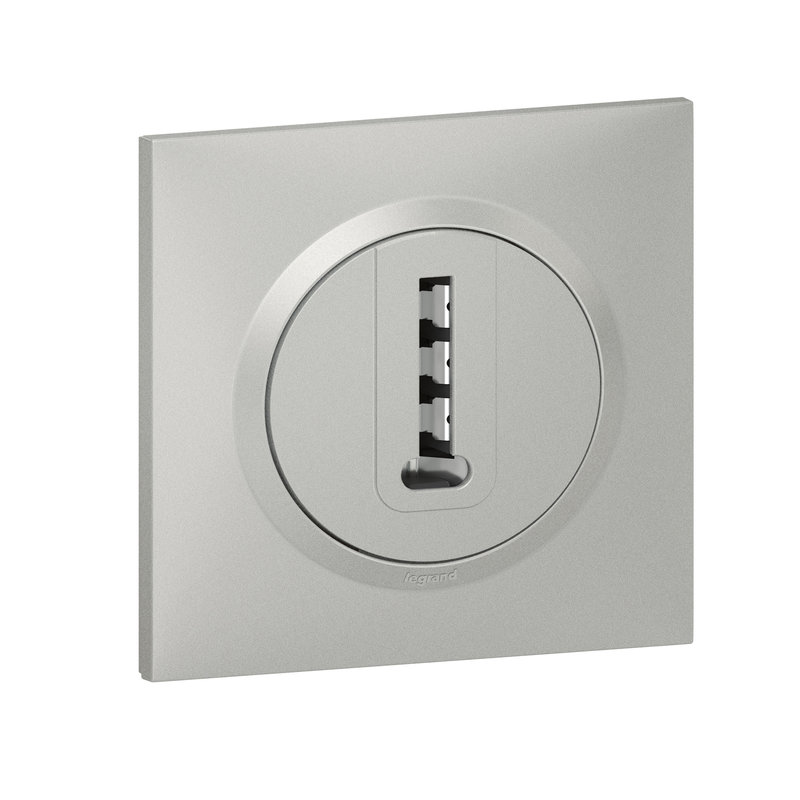 Legrand 095038 - Prise téléphone en T dooxie avec plaque carrée alu