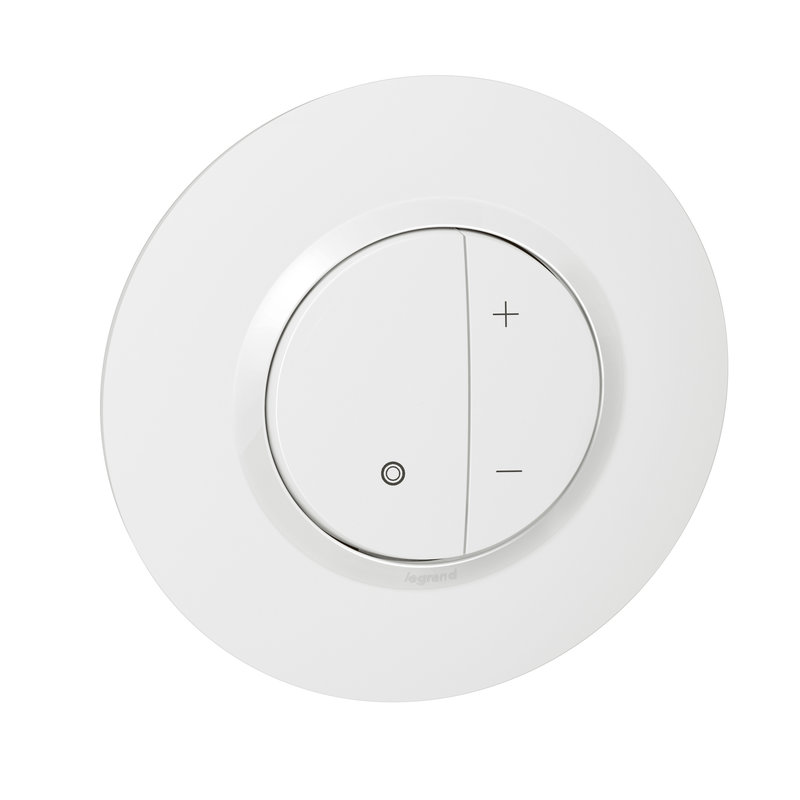 Legrand 095053 - Variateur toutes lampes dooxie 2 fils sans Neutre avec plaque ronde blanche