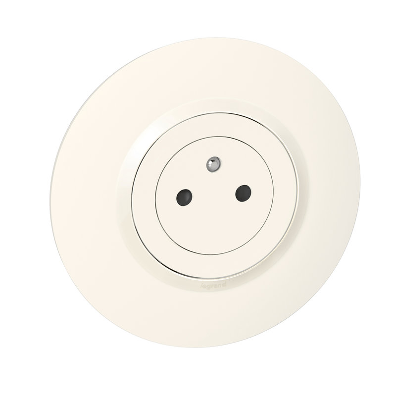 Legrand 095065 - Prise de courant Surface dooxie complet plaque déco - blan c