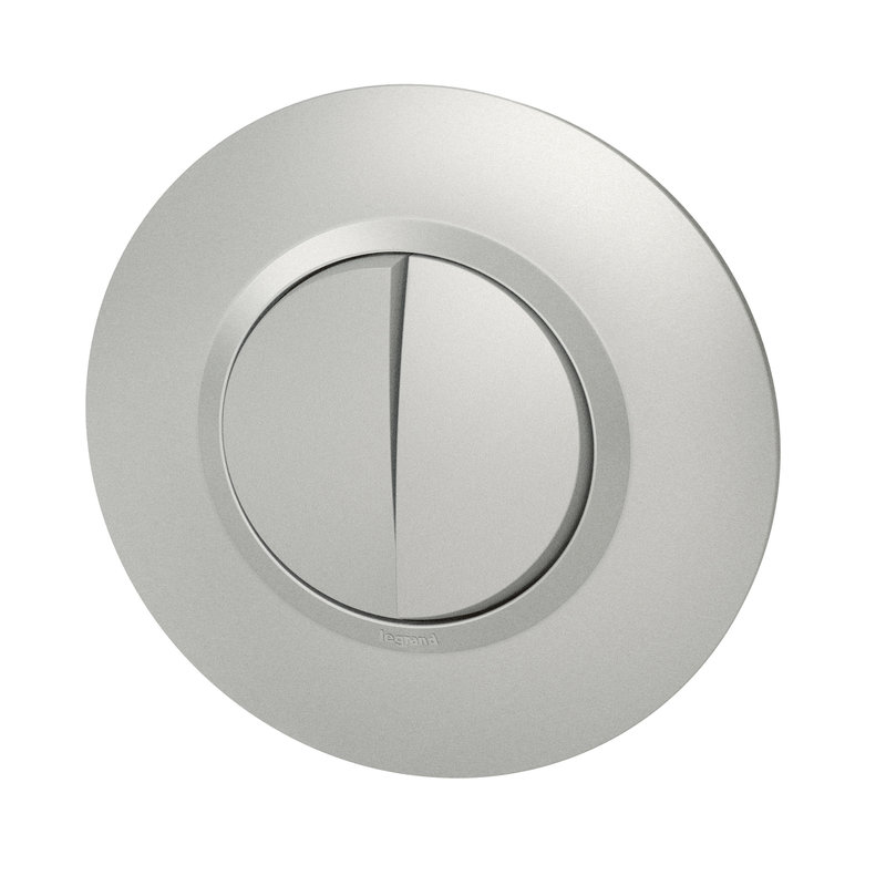 Legrand 095071 - Double inter ou va-et-vient dooxie 10AX 250V~ avec plaque ronde alu bague chrome