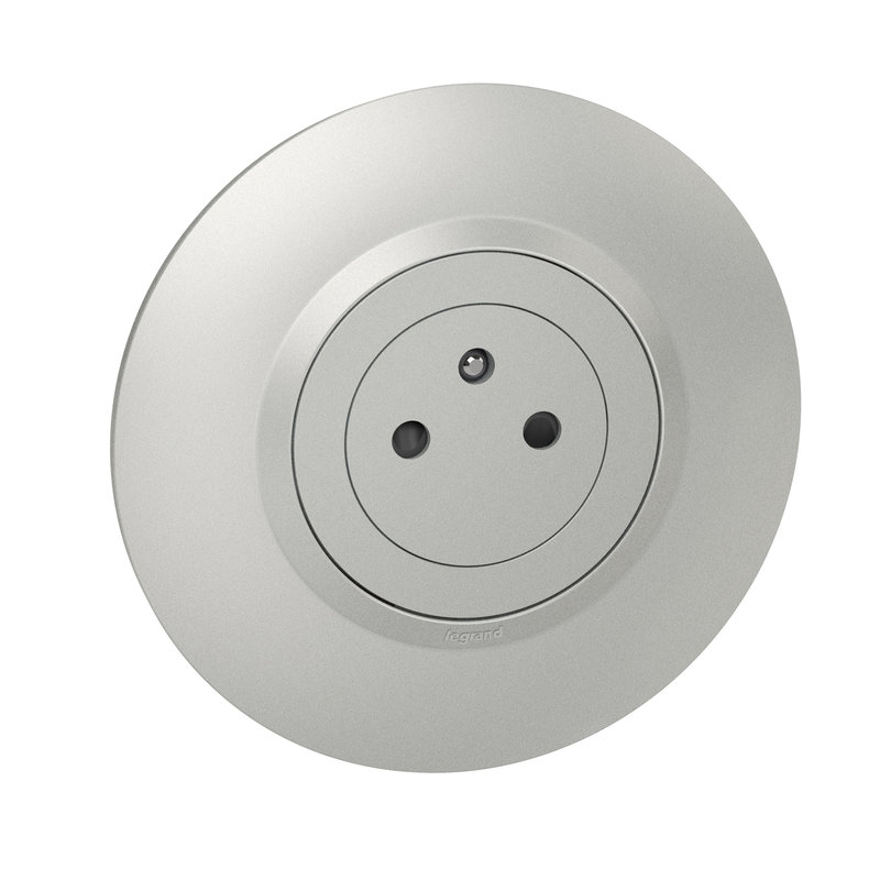 Legrand 095085 - Prise de courant Surface dooxie complet plaque déco - aluminium