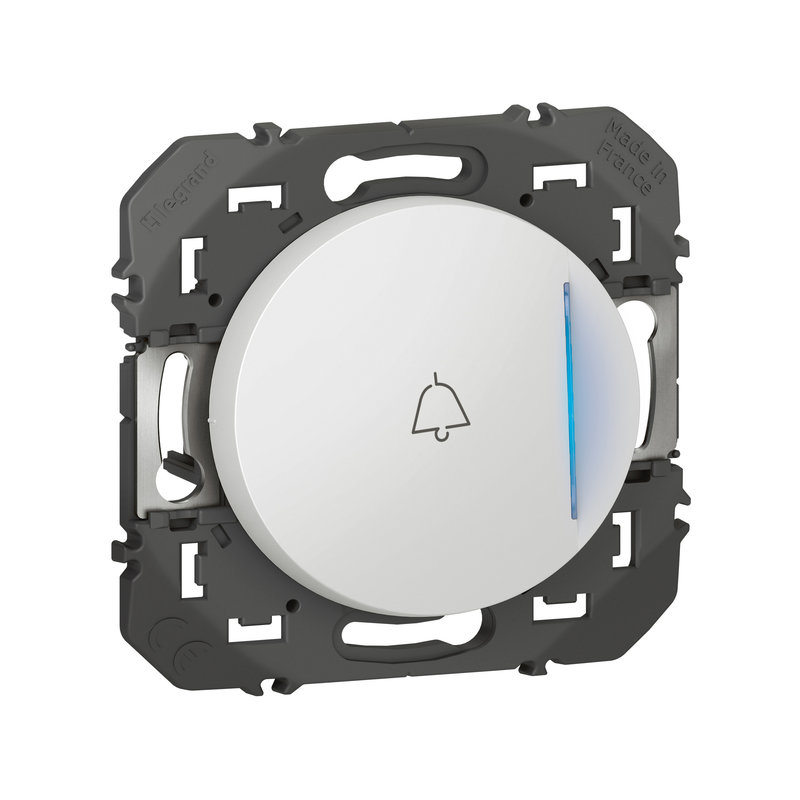 Legrand 095209 - Poussoir avec voyant lumineux marquage sonnette dooxie 6A 250V~ finition blanc