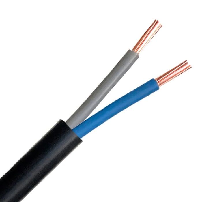 [CAB-1524] Câble Électrique U-1000 R2V 2X6 mm² Cuivre Rigide Noir - Couronne De 50M