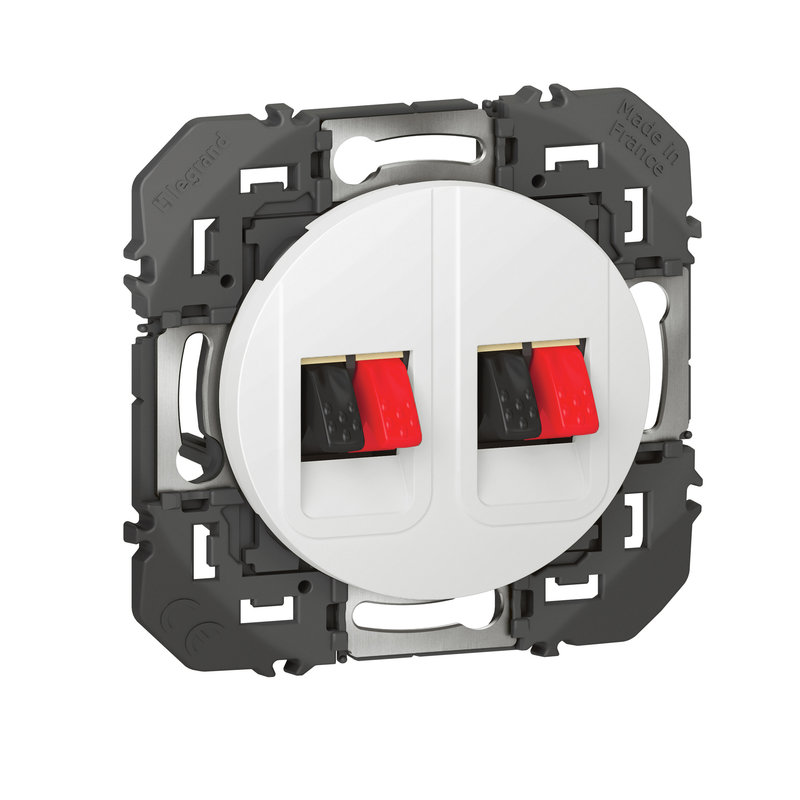 Legrand 095229 - Prise haut-parleur double dooxie finition blanc - sachet