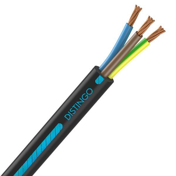 Câble Électrique U-1000 R2V 3G6 mm² Cuivre Rigide Noir - Prix au mètre