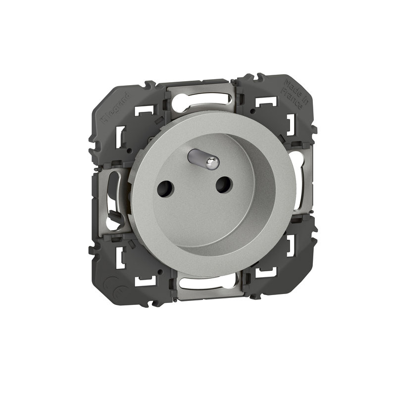 Legrand 095246 - Prise de courant 2P+T à puits dooxie 16A finition alu - sachet