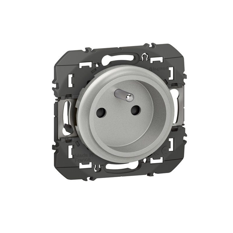 Legrand 095247 - Prise de courant easyréno 2P+T faible profondeur dooxie 16A alu - sachet