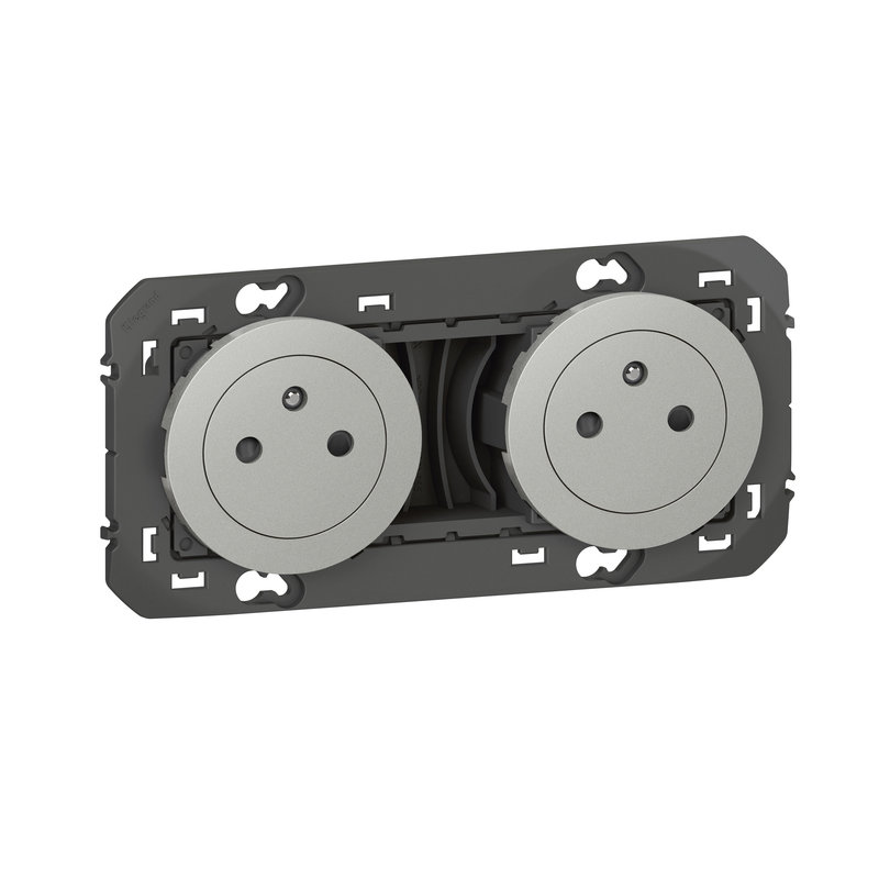 Legrand 095248 - Double prise de courant 2P+T Surface dooxie 16A précâblées alu - sachet
