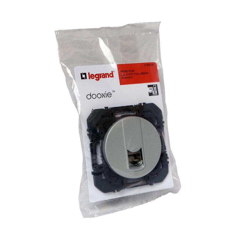 Legrand 095255 - Prise blindée RJ45 cat6 STP dooxie finition alu - sachet