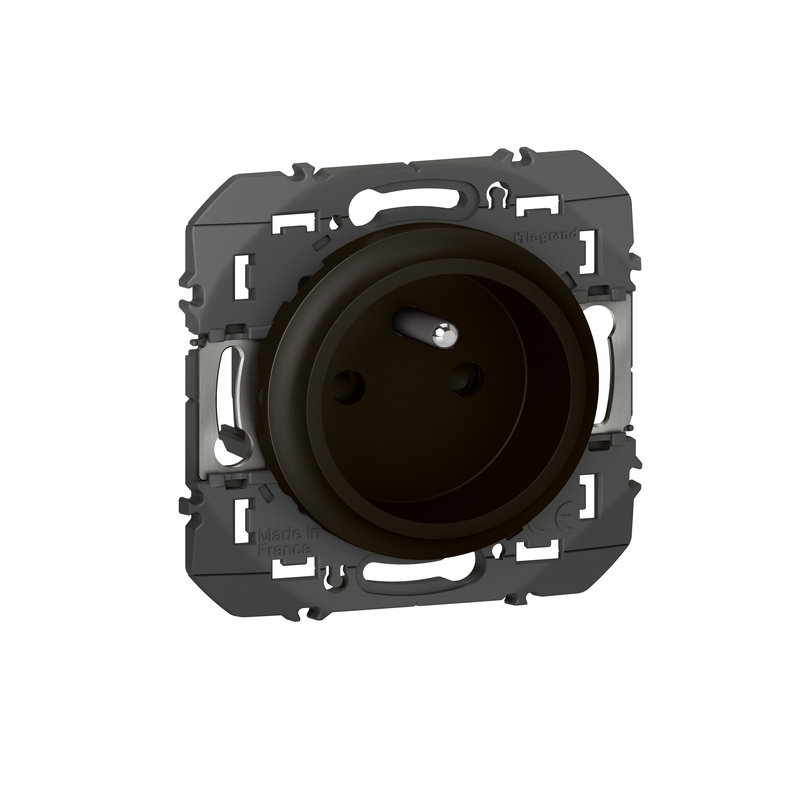 Legrand 095277 - Prise de courant easyréno 2P+T faible profondeur dooxie 16A noir - sachet