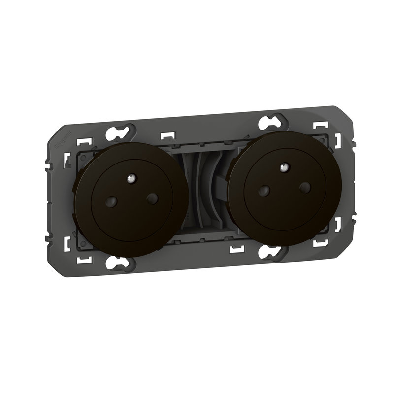 Legrand 600532 - Double prise de courant 2P+T Surface dooxie 16A précâblées - noir