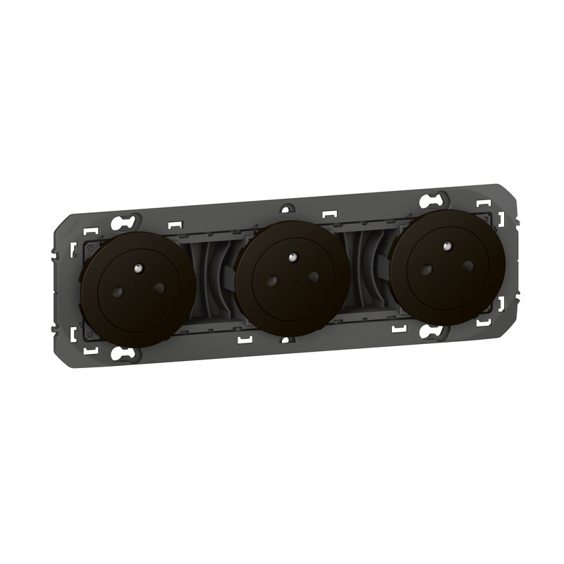 Legrand 095279 - Triple prise de courant 2P+T Surface dooxie 16A précâblées noir - sachet