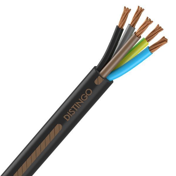 Câble Électrique U-1000 R2V 5G10 mm² Cuivre Rigide Noir - Prix au mètre