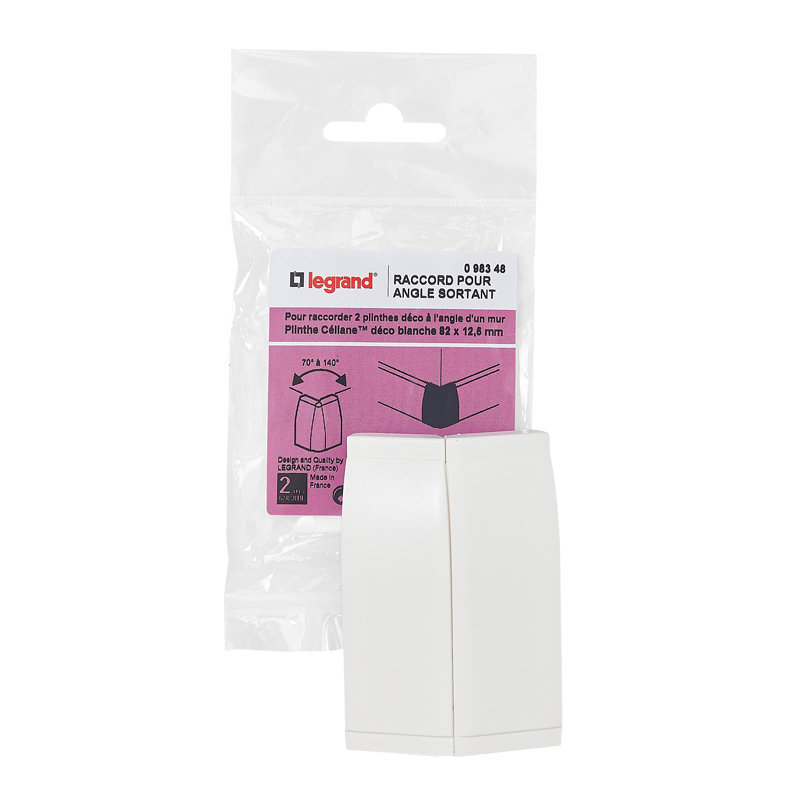 Legrand 098348 - Angle extérieur pour plinthe Céliane déco 12,5mm - blanc