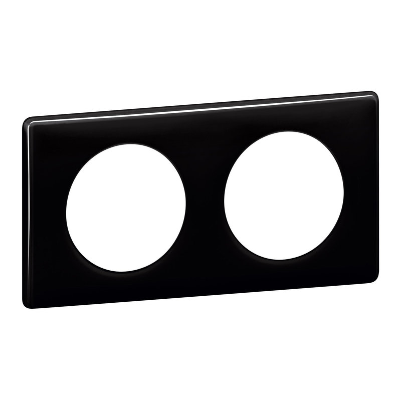 Legrand 098827 - Plaque Céliane - finition Laqué Noir - 2 postes