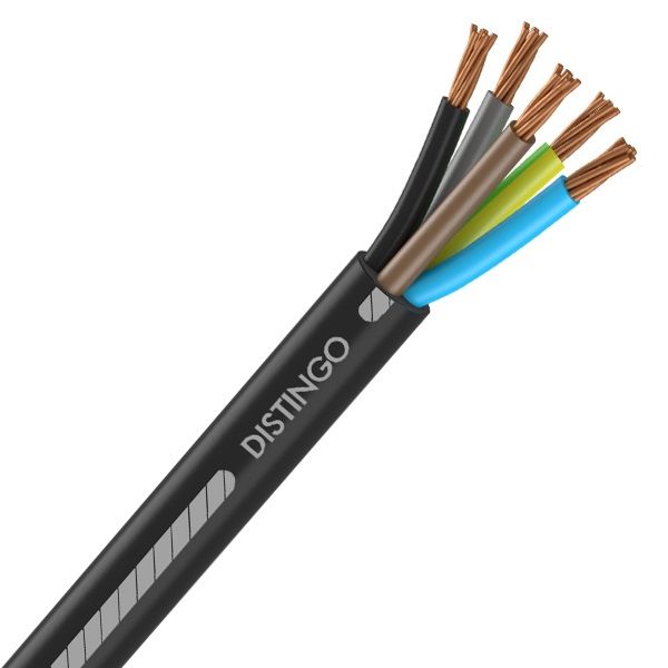 Câble Électrique U-1000 R2V 5G16 mm² Cuivre Rigide Noir - Prix au mètre