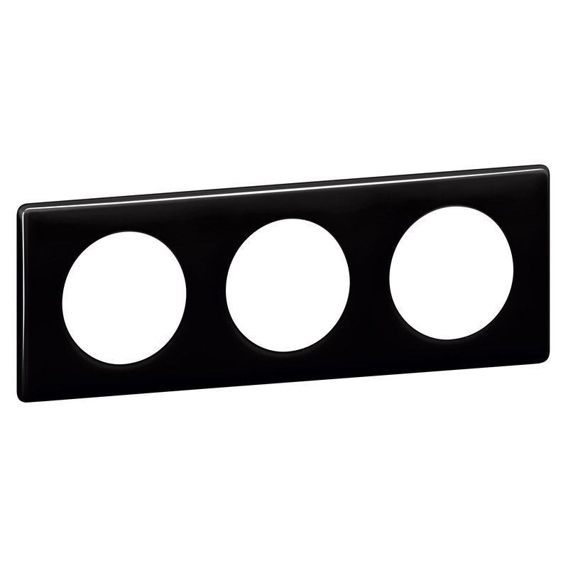 Legrand 098828 - Plaque Céliane -finition Laqué Noir - 3 postes