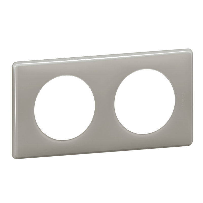 Legrand 098869 - Plaque Céliane - Laqué Gris perle - 2 postes