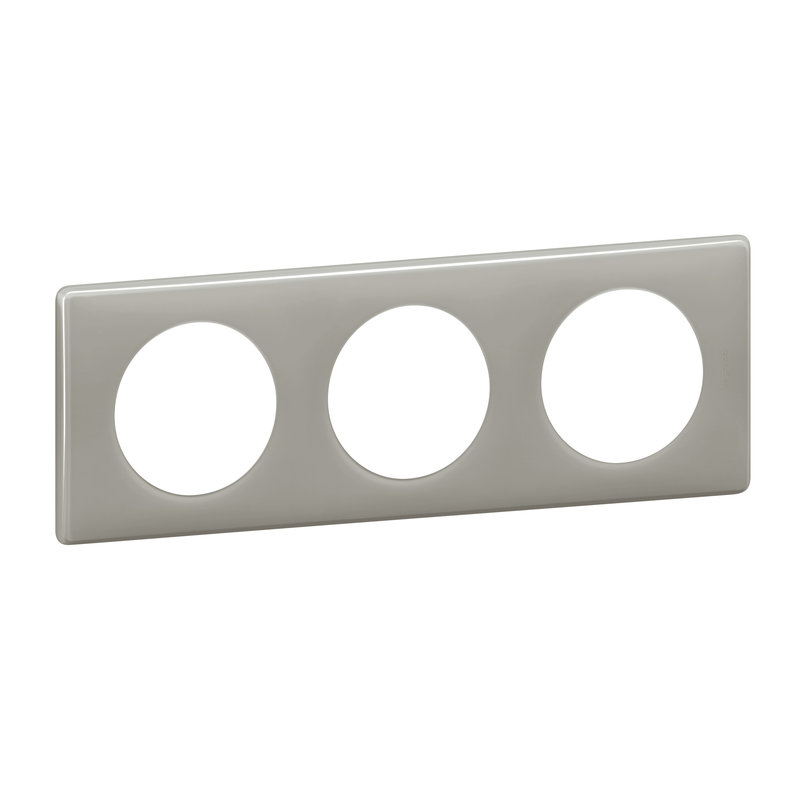 Legrand 098878 - Plaque Céliane - Laqué Gris perle - 3 postes