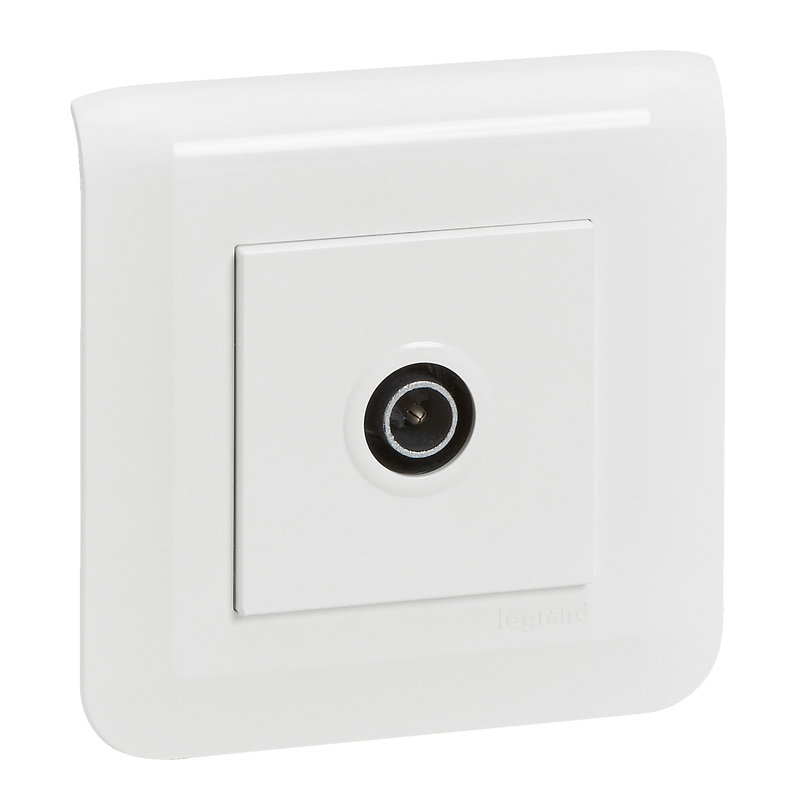 Legrand 099207 - Prise TV Mosaic simple mâle blanc avec plaque