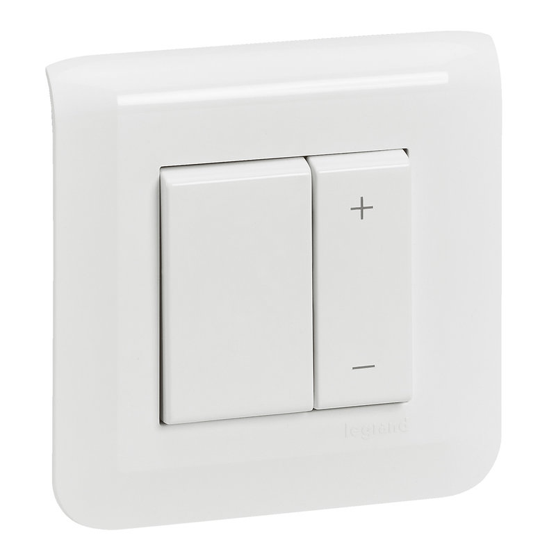 Legrand 099213 - Variateur toutes charges Mosaic 2 fils blanc complet avec plaque