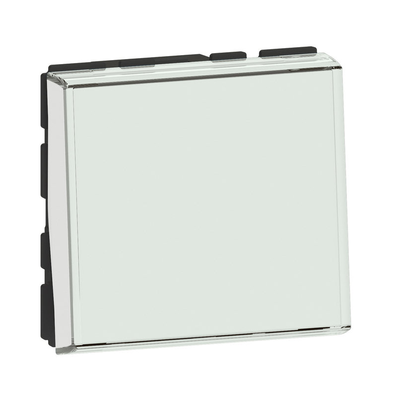 Legrand 099412 - Poussoir avec porte-étiquette Mosaic Easy-Led 6A 2 modules - blanc