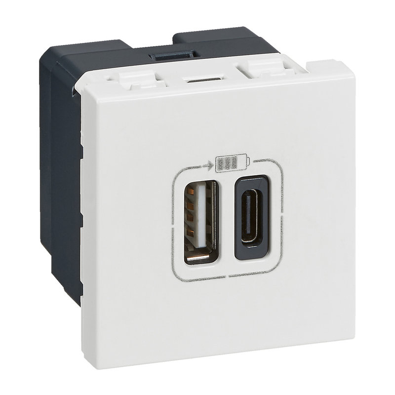 [LEG-099428] Legrand 099428 - Prise double USB Type-A + Type-C Mosaic 3A 2 modules - blanc