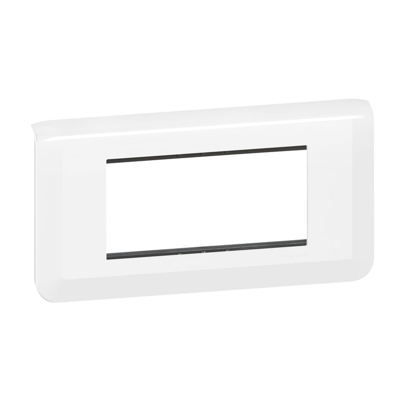 Legrand 099477 - Plaque Mosaic avec support pour 4 modules montage horizontal - blanc