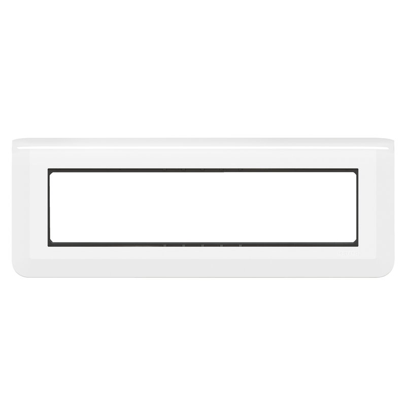 Legrand 099479 - Plaque Mosaic avec support pour 8 modules montage horizontal - blanc