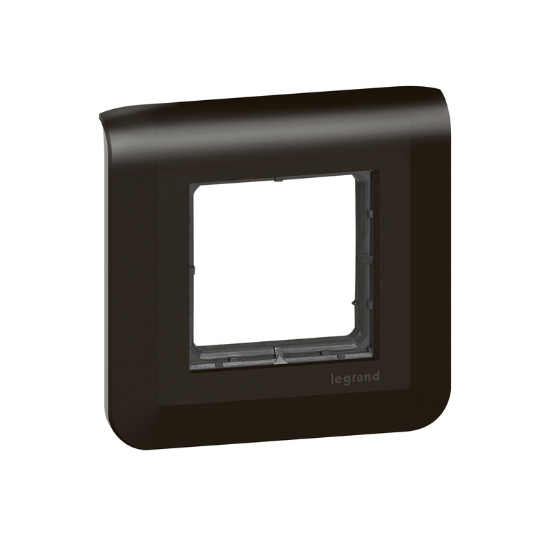 Legrand 099480 - Plaque Mosaic avec support à vis pour 2 modules - noir mat